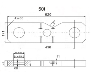 柯力BHS50t称重传感器产品示意图