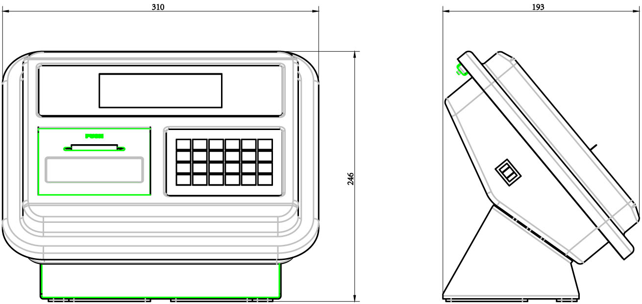 耀华XK3190-DS6称重仪表外形尺寸