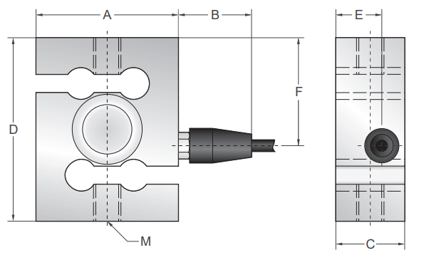 美国传力Transcell BSS-ESH 100kg~1000kg称重传感器尺寸